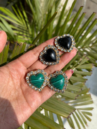Raven Heart Studs